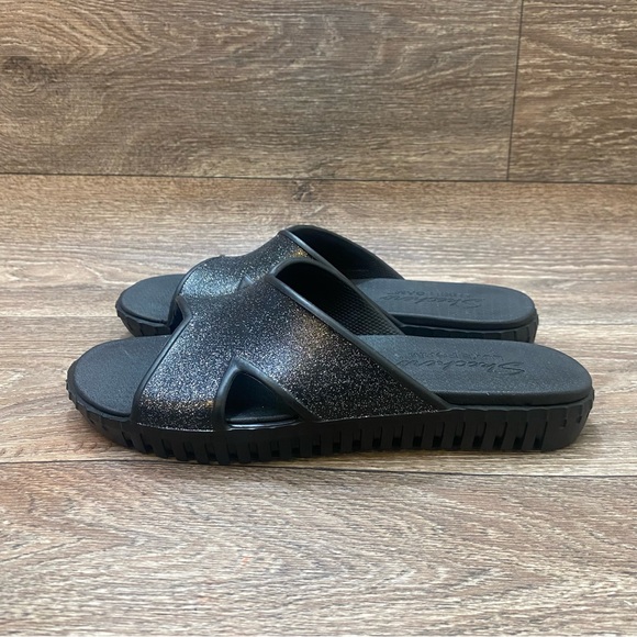 Skechers Foamies Sepulveda-High Class Sandal Sz 7 NWT Black Dazzled Platform - Picture 1 of 8